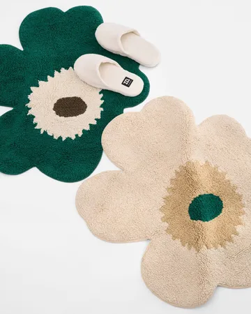Unikko badmat 73x74 cm - Emerald-off white-mol - Marimekko