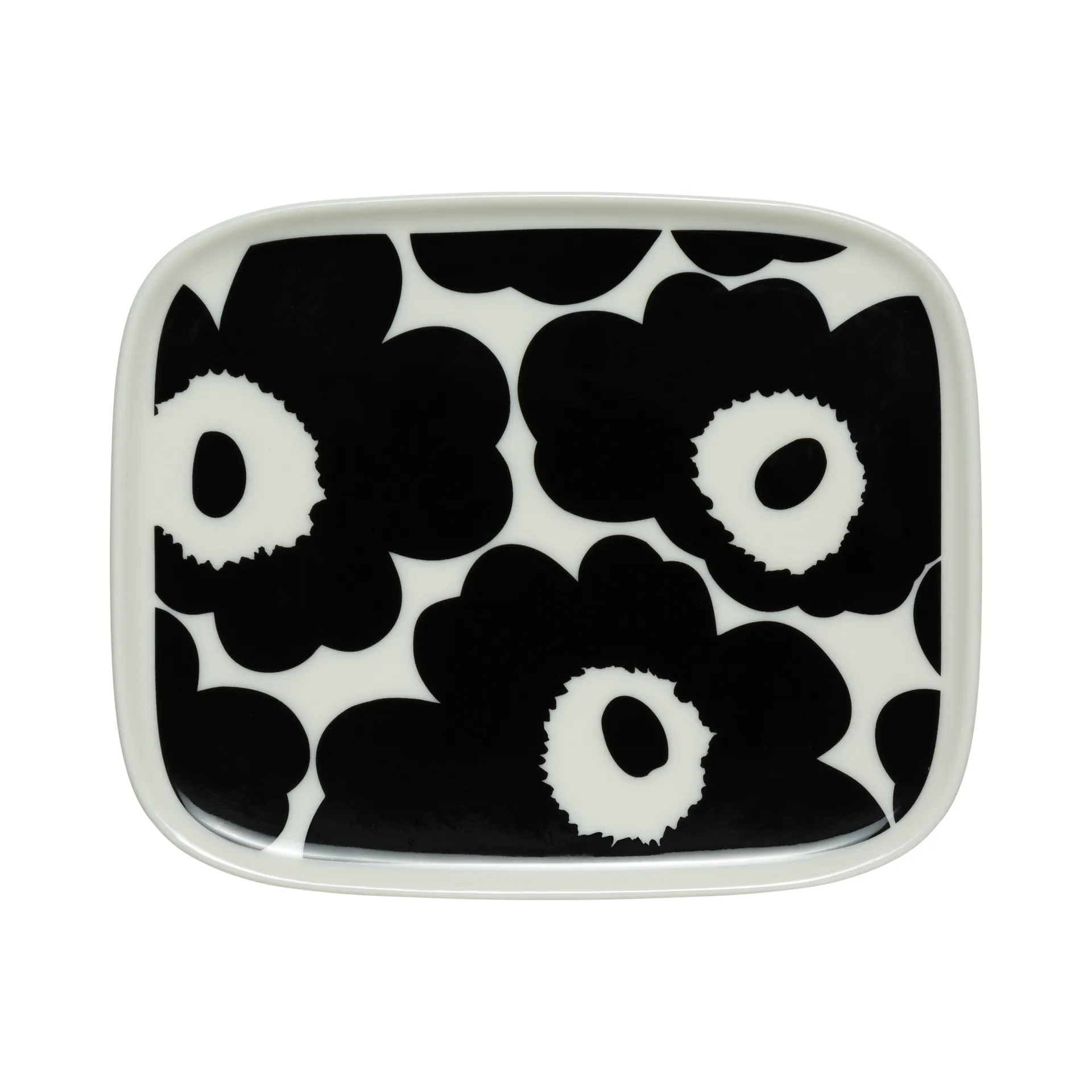 Unikko bord 12x15 cm, Zwart-wit Marimekko