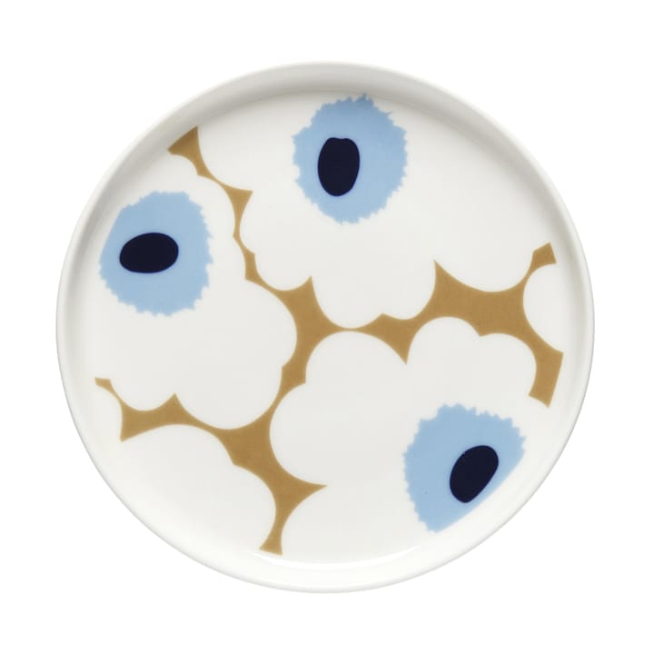 Unikko bord Ø13,5 cm. - beige-gebroken wit-blauw - Marimekko