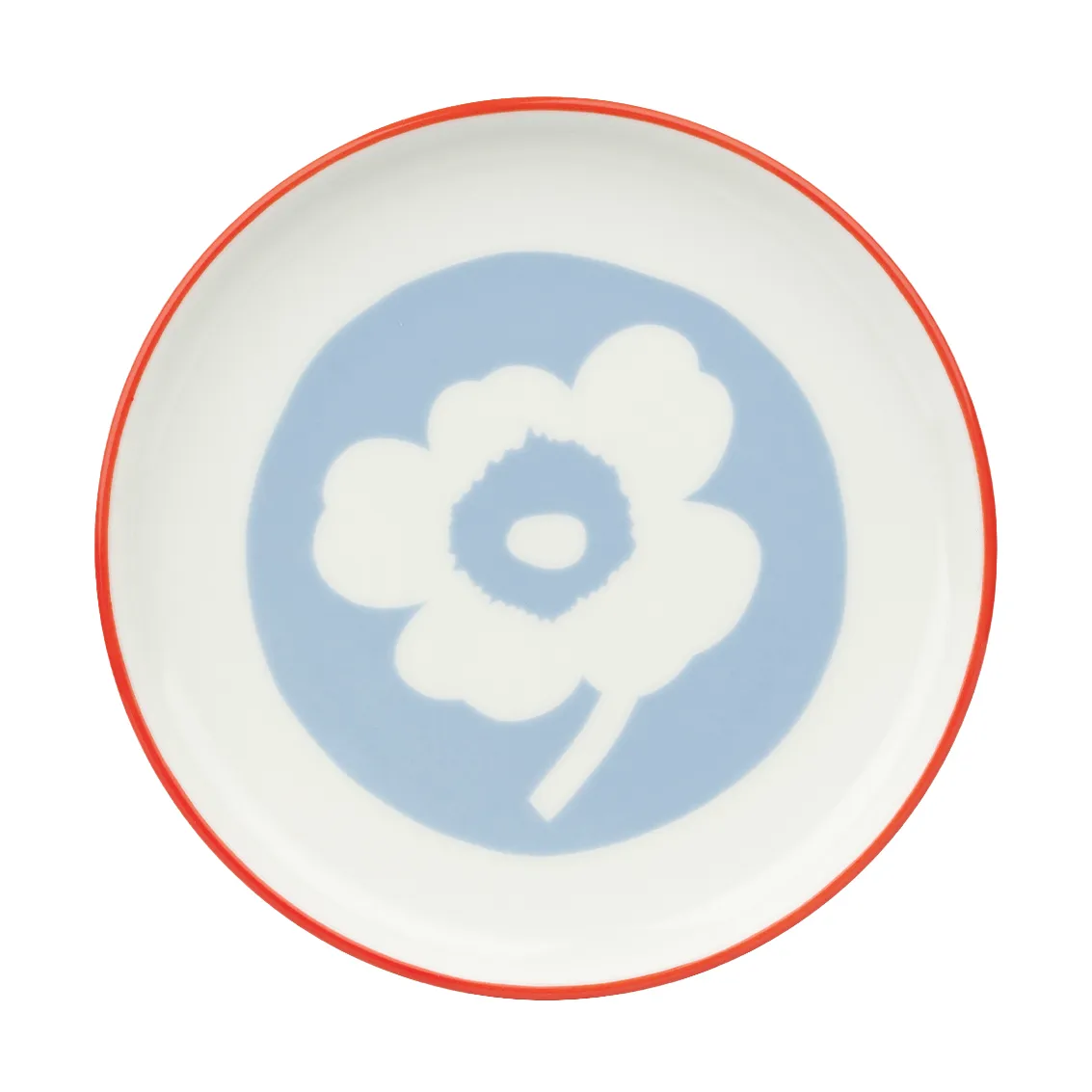 Unikko bord Ø13,5 cm, White-light blue-orange red Marimekko