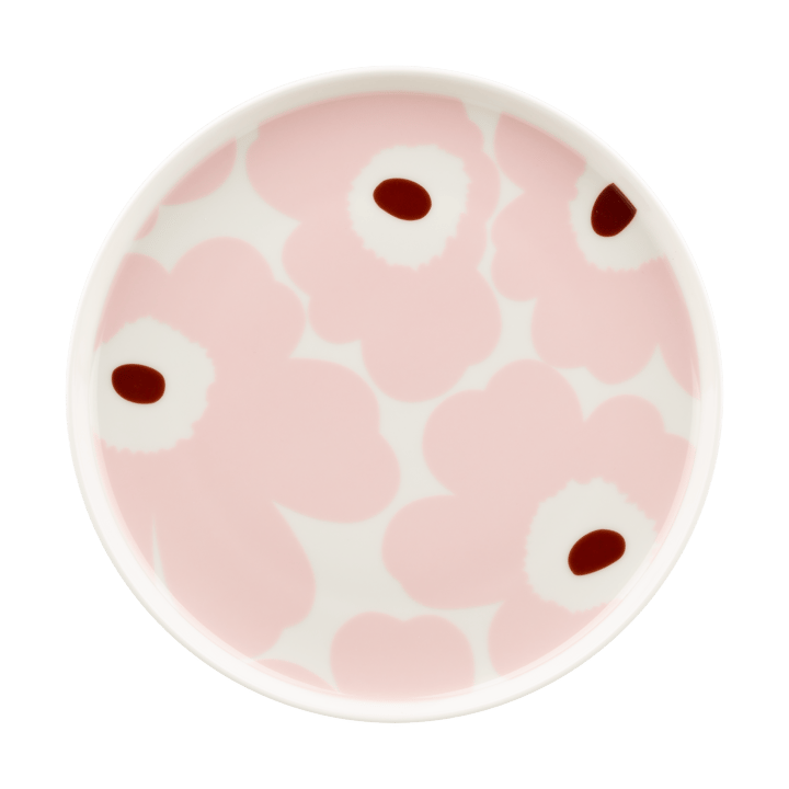 Unikko bord Ø20 cm - White-light pink-chestnut - Marimekko