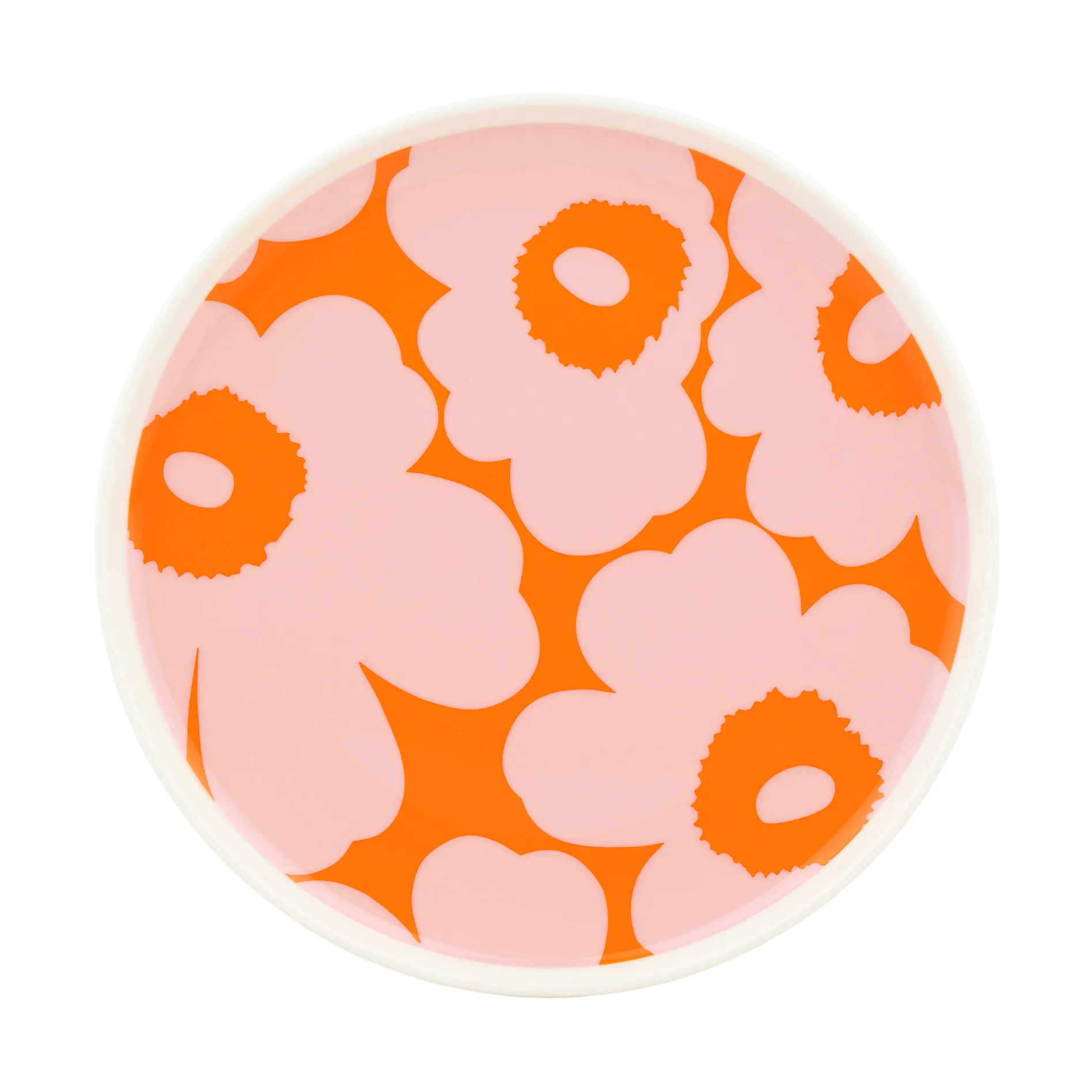 Unikko bord Ø20 cm, White-pink-orange Marimekko