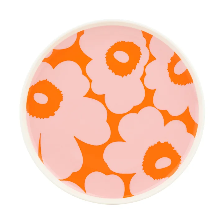 Unikko bord Ø20 cm - White-pink-orange - Marimekko