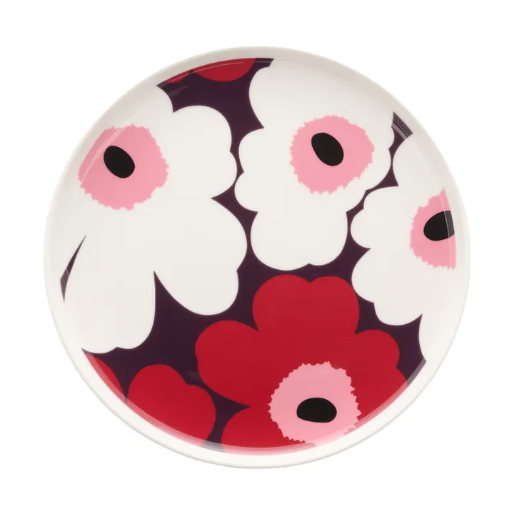Unikko bord Ø20 cm - White-plum-cranberry-pink - Marimekko
