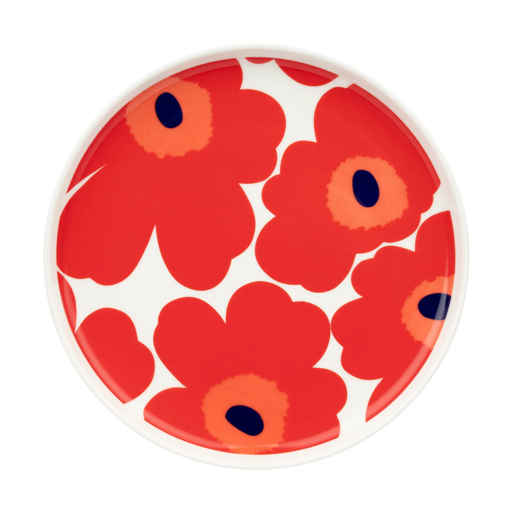 Unikko bord Ø20 cm, White-red-blue Marimekko