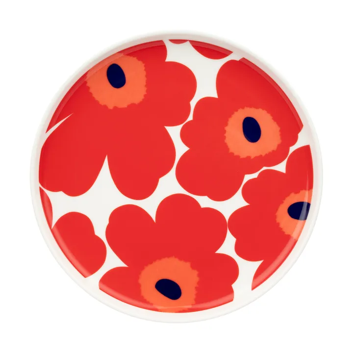 Unikko bord Ø20 cm - White-red-blue - Marimekko