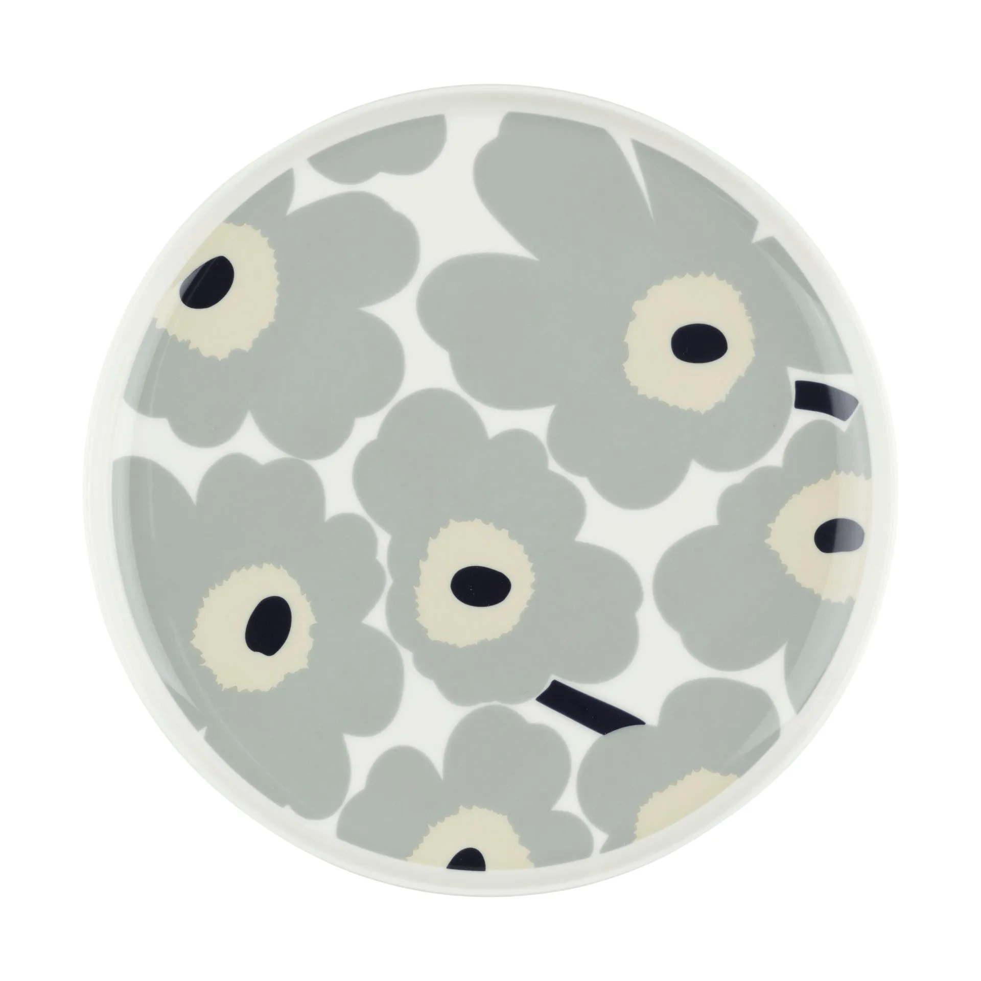 Unikko bord Ø25 cm, White-light grey-sand-dark blue Marimekko