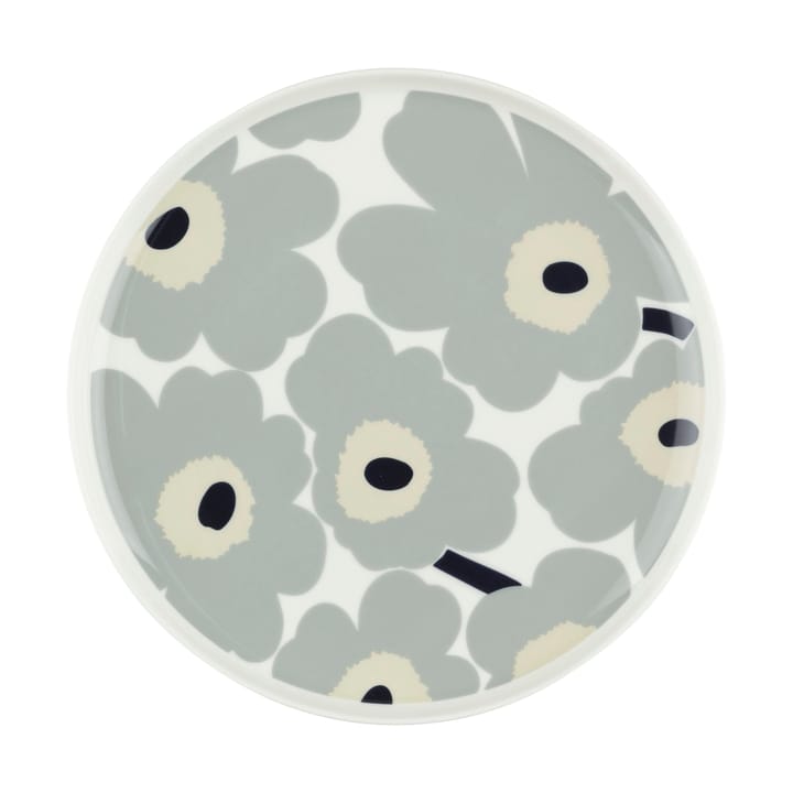 Unikko bord Ø25 cm, White-light grey-sand-dark blue Marimekko