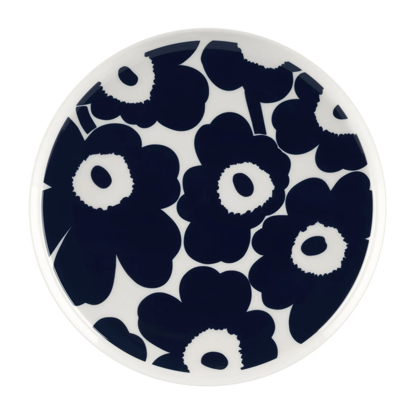 Unikko bord Ø25 cm, Wit-donkerblauw Marimekko