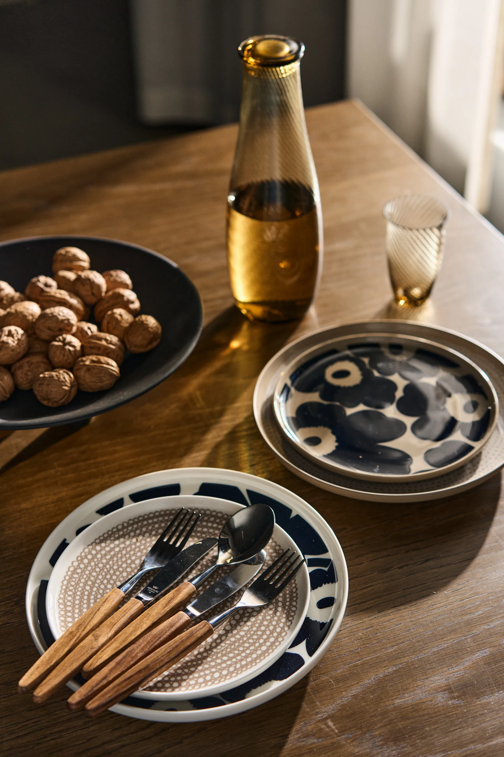 Unikko bord Ø25 cm, Wit-donkerblauw Marimekko