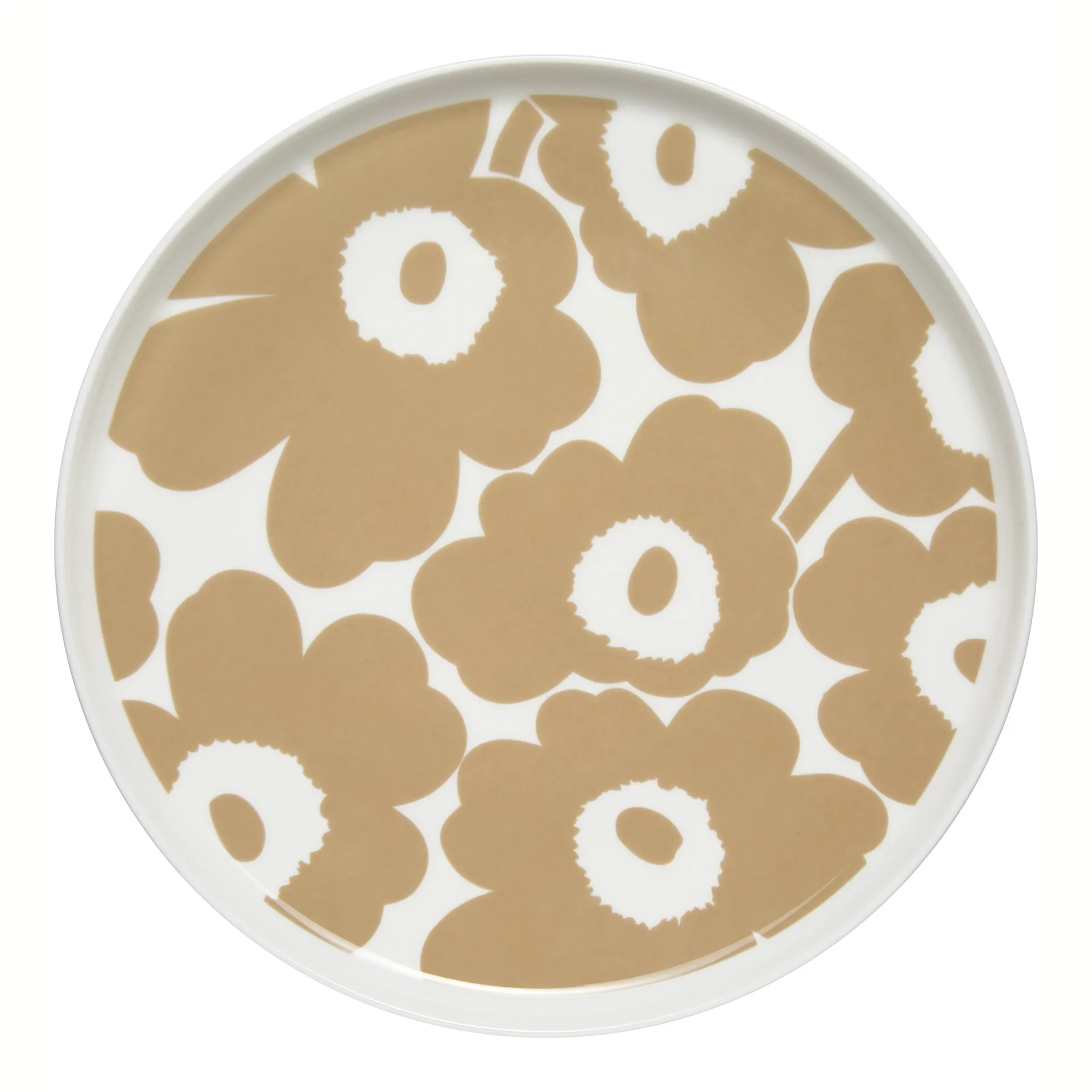 Unikko bord beige-wit, Ø25 cm Marimekko