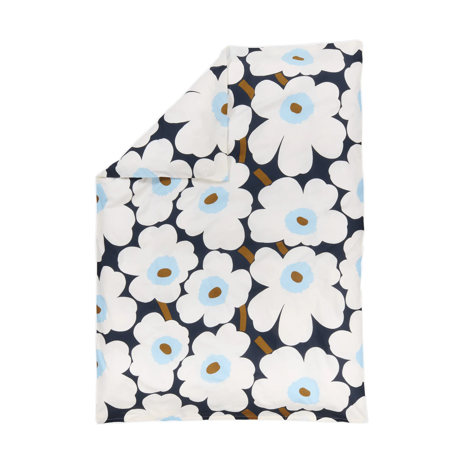 Unikko dekbedovertrek 150x210 cm, Blueberry-off white-cold blue Marimekko