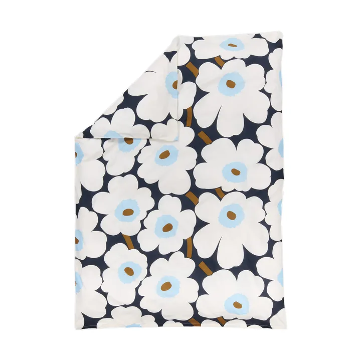 Unikko dekbedovertrek 150x210 cm - Blueberry-off white-cold blue - Marimekko