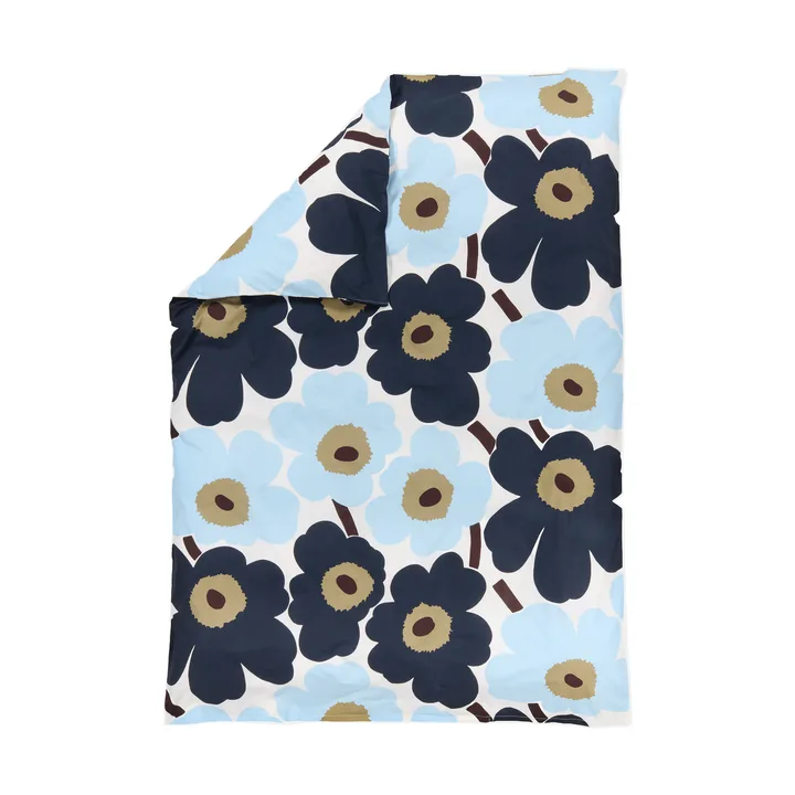 Unikko dekbedovertrek 150x210 cm - Off white-blueberry-cold blue - Marimekko