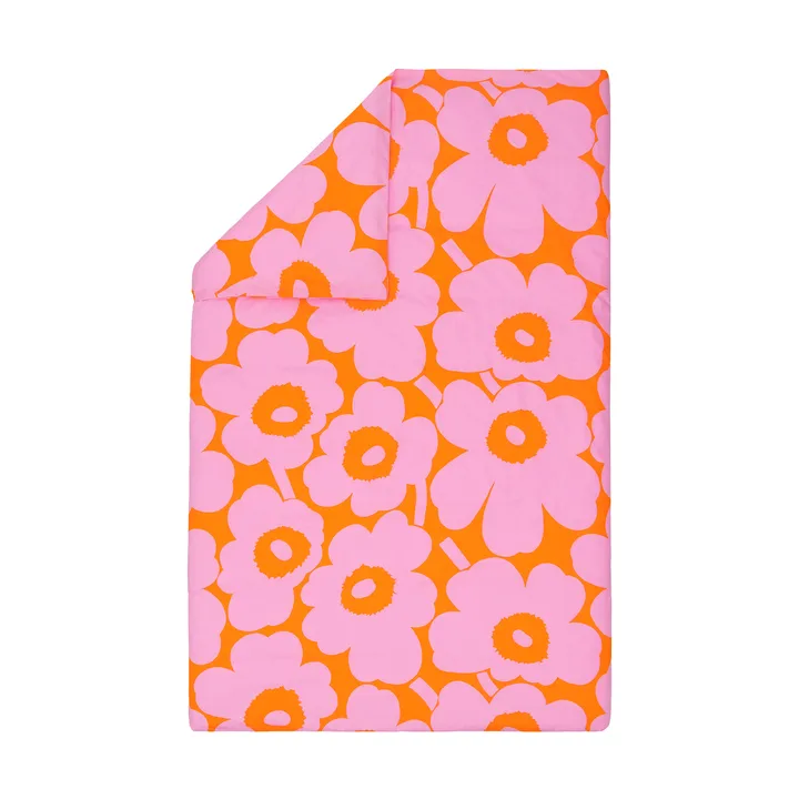 Unikko dekbedovertrek 150x210 cm - Orange-pink - Marimekko