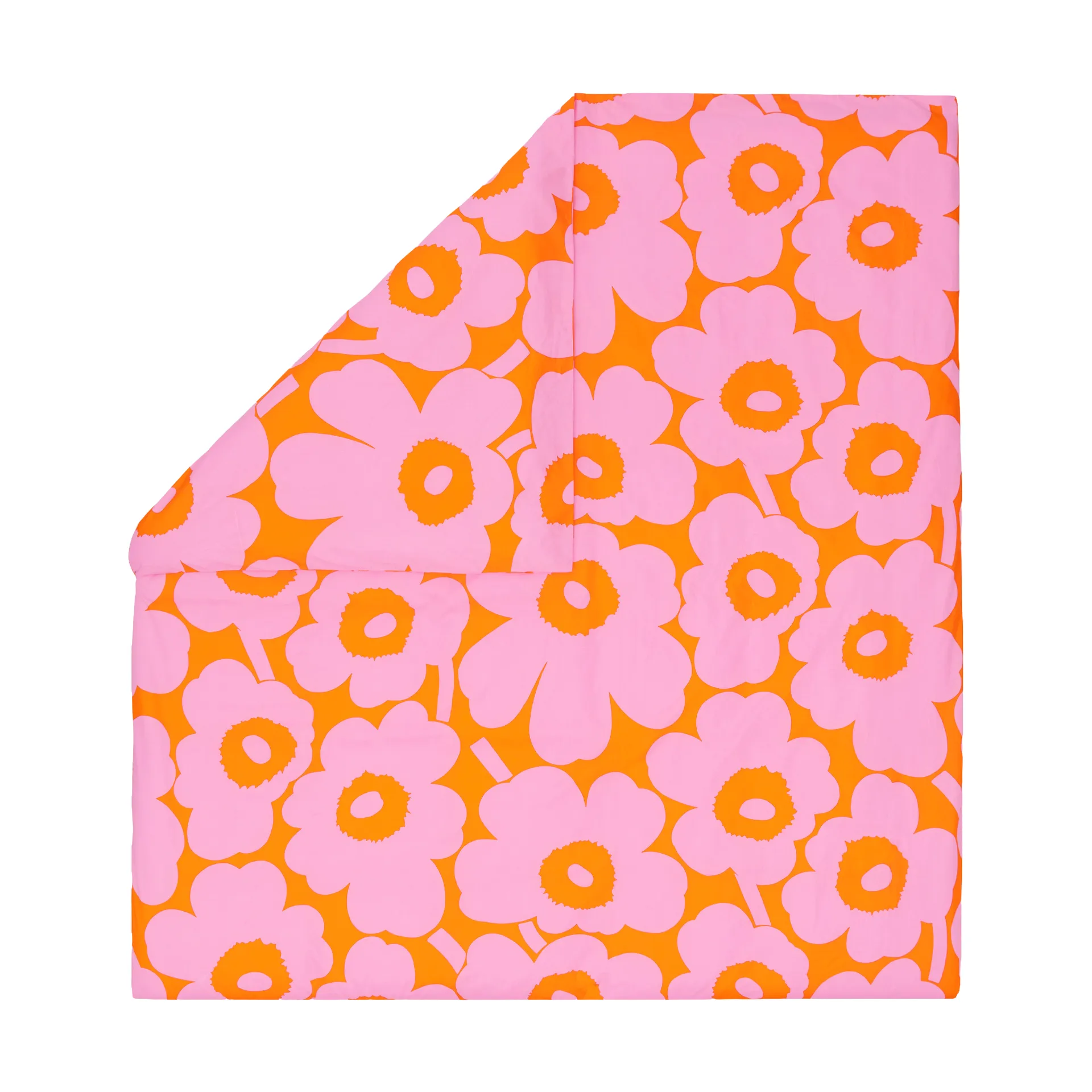 Unikko dekbedovertrek 220x240 cm, Orange-pink Marimekko