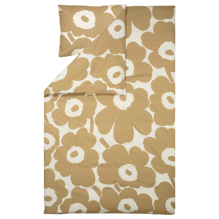 Unikko dekbedovertrek katoen-hennep 150x210 cm, Beige Marimekko
