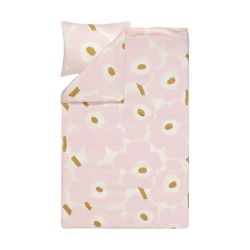 Unikko dekbedovertrekset 150x210 cm + 50x60 cm - White-light pink-beige - Marimekko