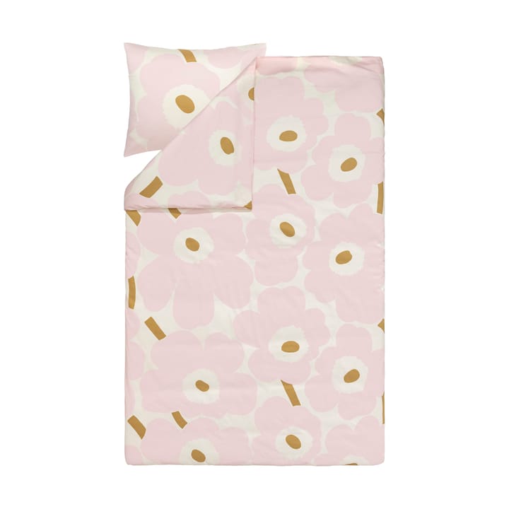 Unikko dekbedovertrekset 150x210 cm + 50x60 cm - White-light pink-beige - Marimekko