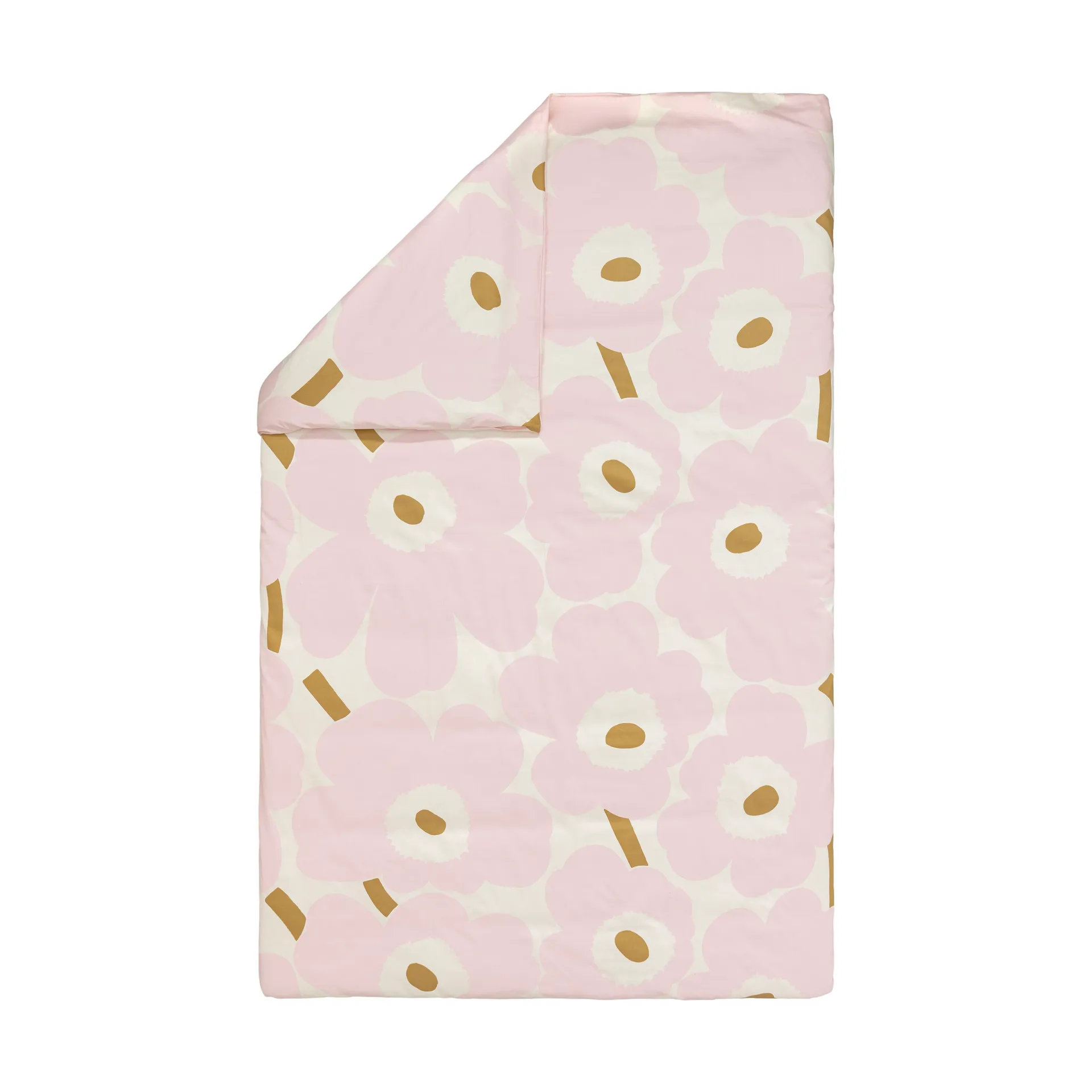 Unikko dekbedovertrekset 150x210 cm + 50x60 cm, White-light pink-beige Marimekko