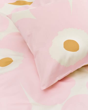 Unikko dekbedovertrekset 150x210 cm + 50x60 cm - White-light pink-beige - Marimekko
