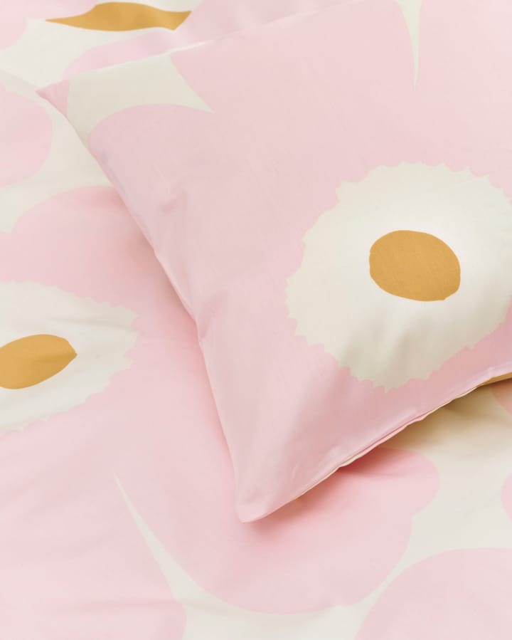 Unikko dekbedovertrekset 150x210 cm + 50x60 cm, White-light pink-beige Marimekko
