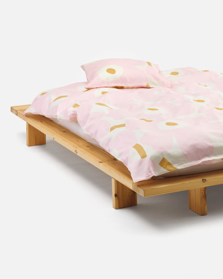 Unikko dekbedovertrekset 150x210 cm + 50x60 cm, White-light pink-beige Marimekko