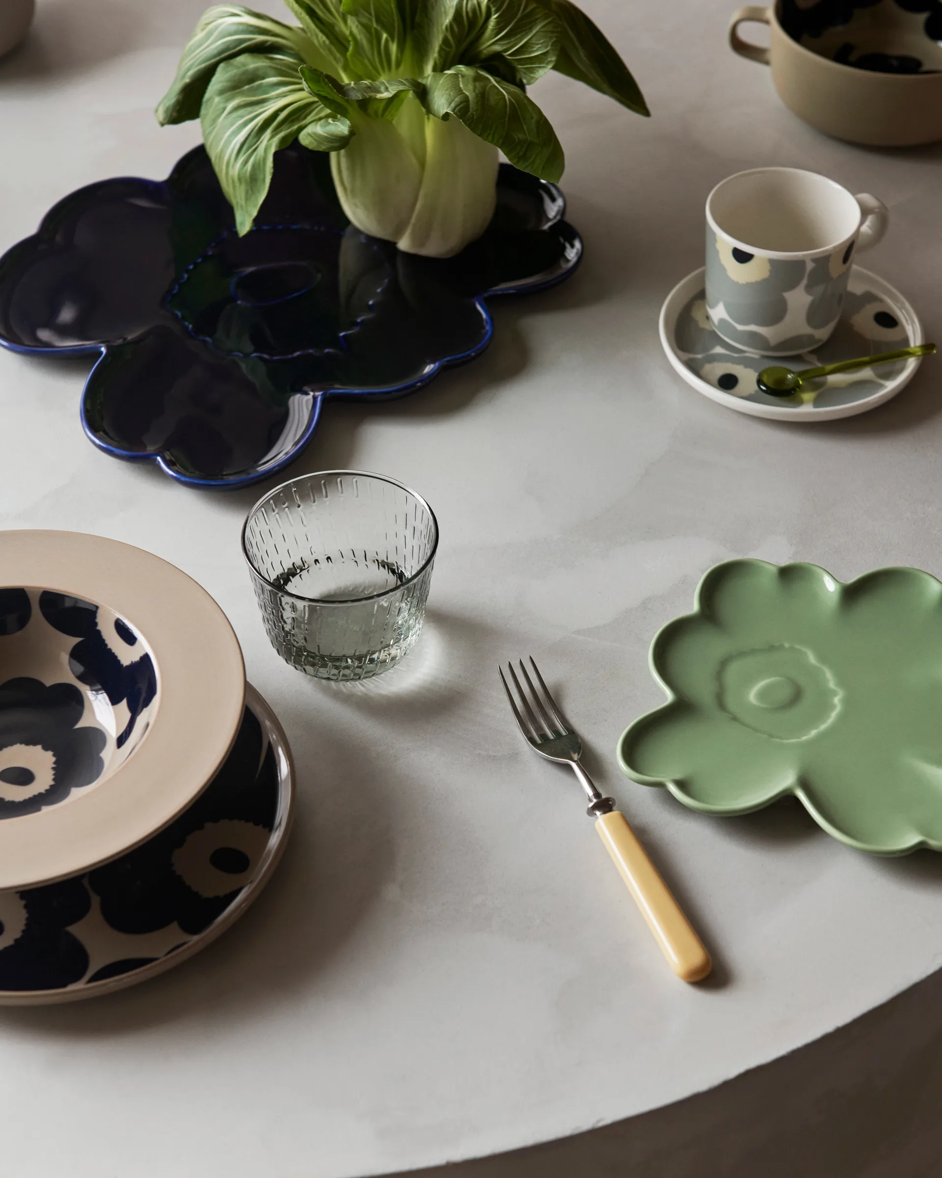 Unikko diep bord Ø20 cm, Terra-dark blue Marimekko