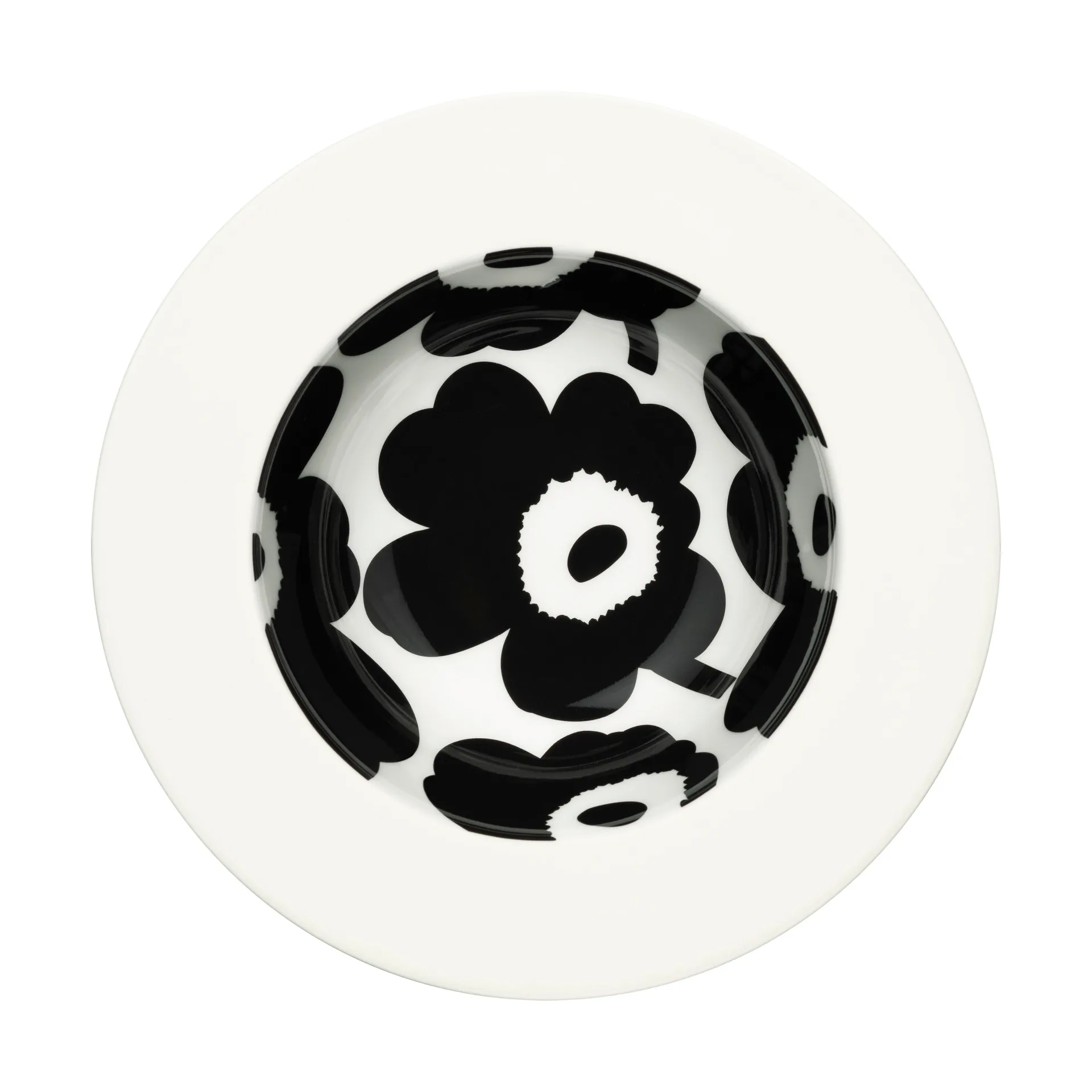 Unikko diep bord Ø20 cm, White-black Marimekko