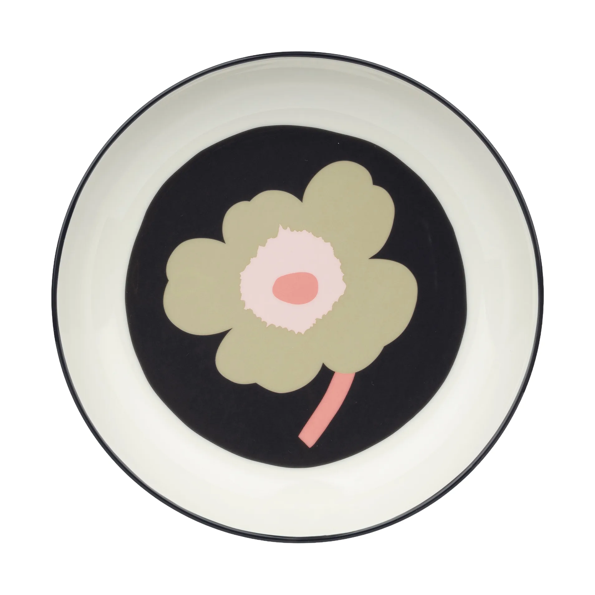Unikko diep bord Ø20,5 cm, Off white-charcoal-sand-pink Marimekko