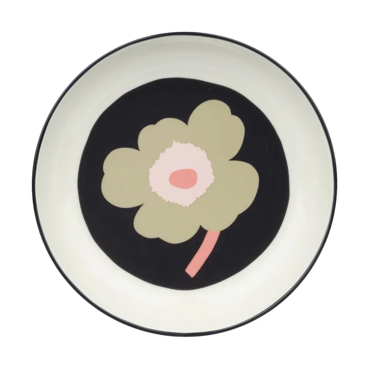 Unikko diep bord Ø20,5 cm - Off white-charcoal-sand-pink - Marimekko