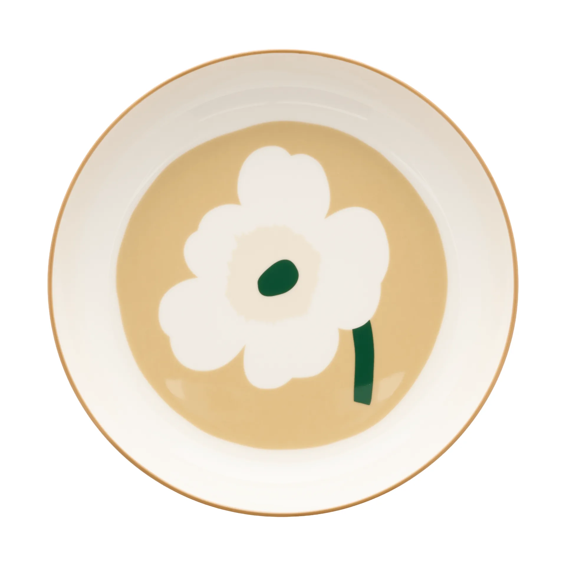 Unikko diep bord Ø20,5 cm, White-beige-light sand-dark green Marimekko