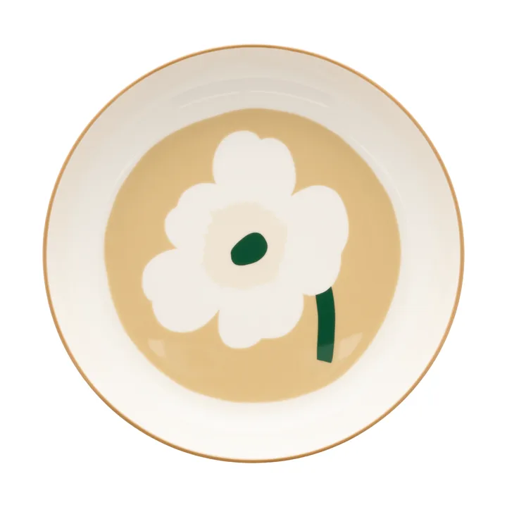 Unikko diep bord Ø20,5 cm - White-beige-light sand-dark green - Marimekko