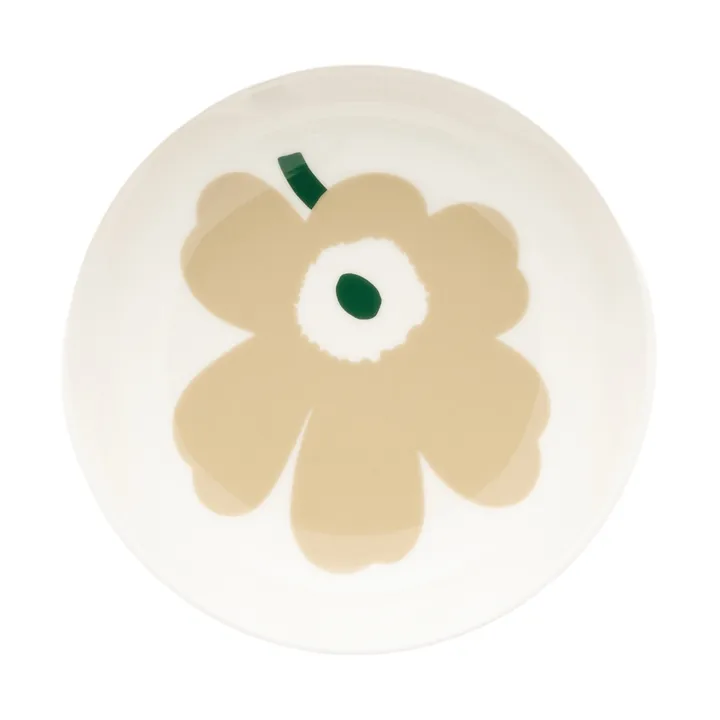 Unikko diepe bord - Beige-wit-licht zand-donkergroen - Marimekko