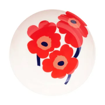 Unikko diepe bord - White-red-blue - Marimekko