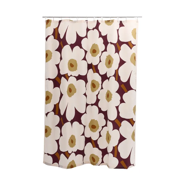 Unikko douchegordijn - Plum-pink-elmwood-toffee - Marimekko