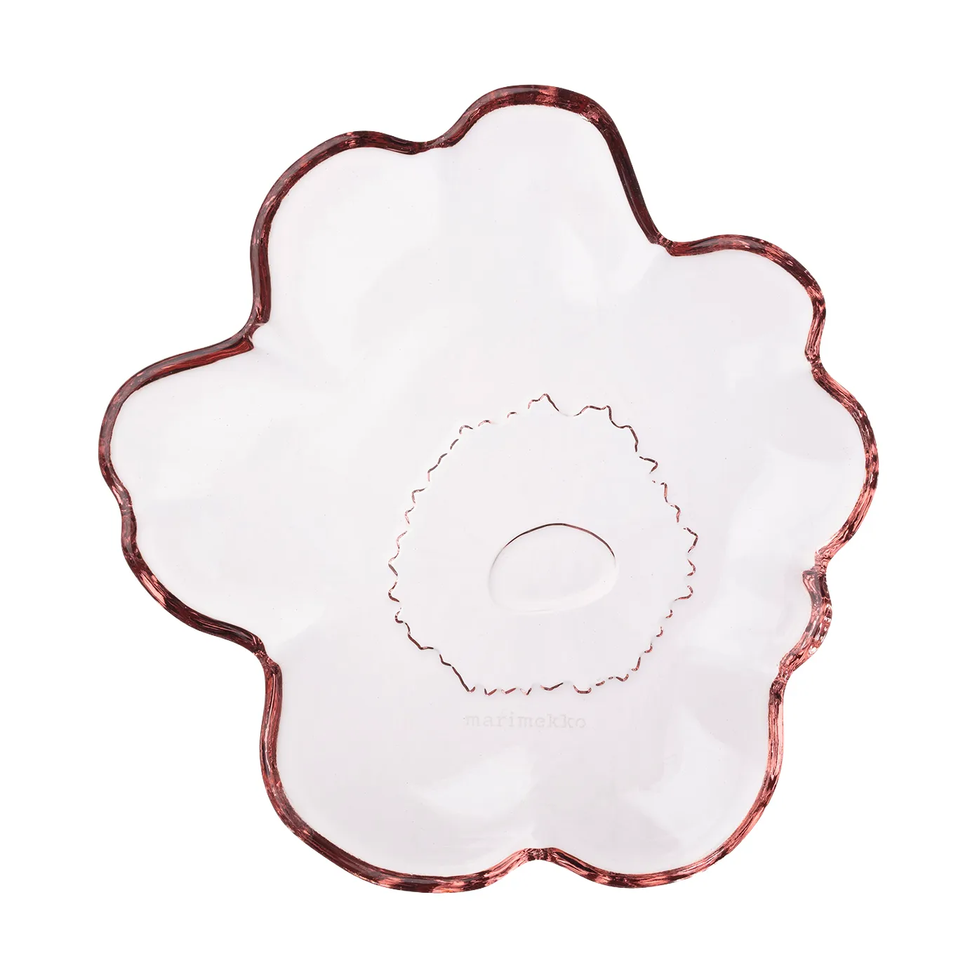 Unikko glazen bord Ø13 cm, Pink Marimekko