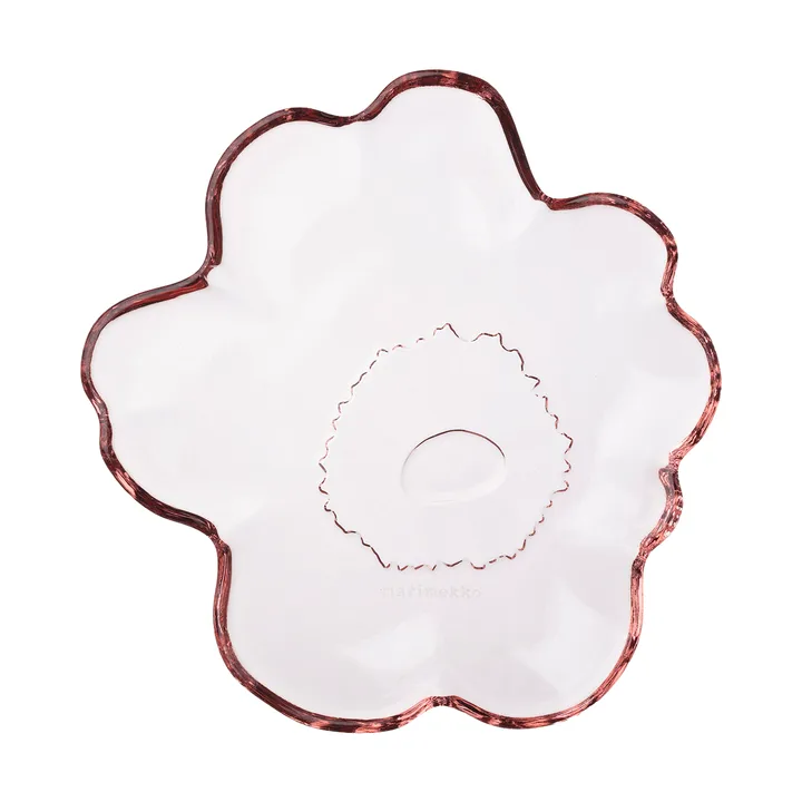Unikko glazen bord Ø13 cm - Pink - Marimekko