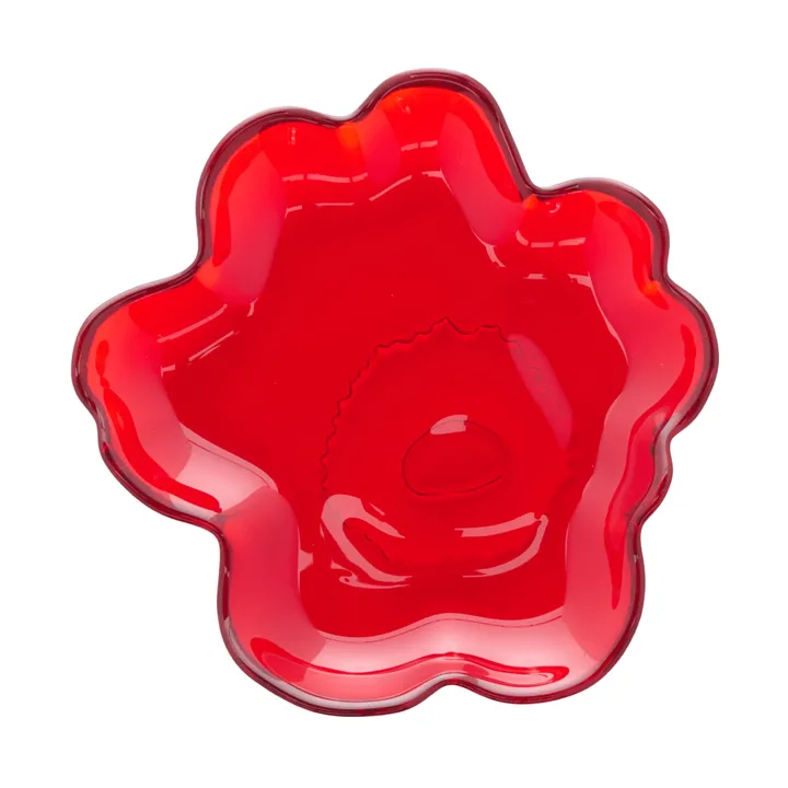 Unikko glazen bord Ø13 cm - Rood - Marimekko