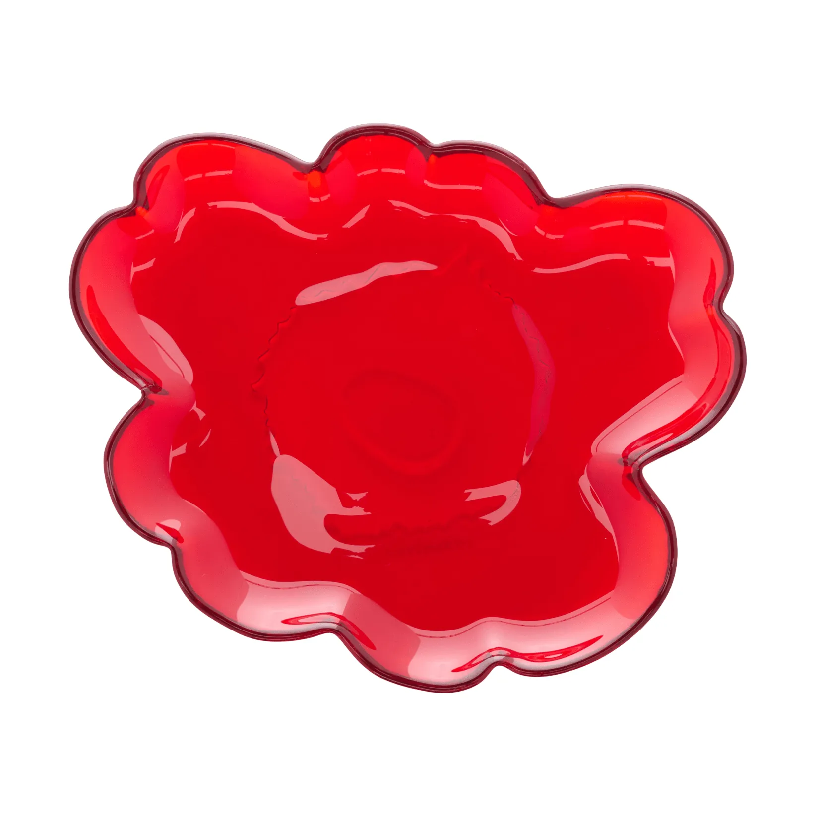 Unikko glazen bord 20 cm, Rood Marimekko