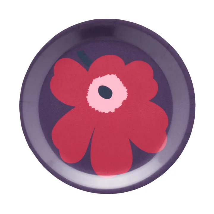 Unikko glazen onderzetter - Pruim-veenbes-roos, Ø11 cm - Marimekko