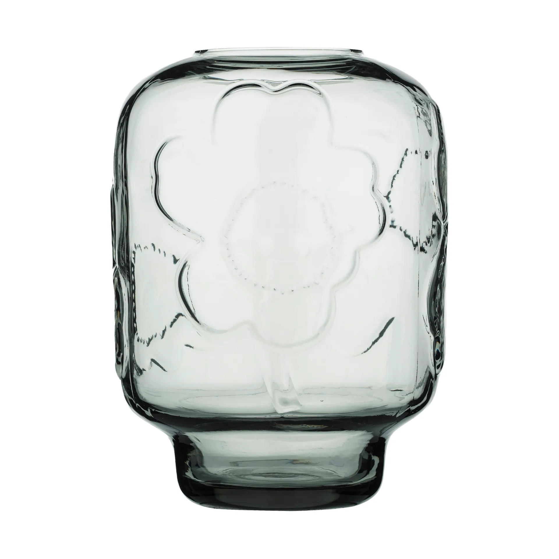 Unikko glazen vaas, Mistgrijs, 18 cm Marimekko
