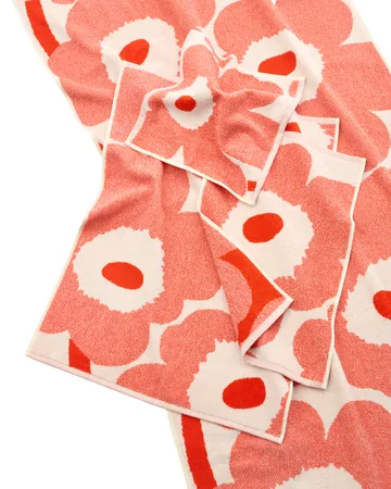 Unikko handdoek 50x70 cm - Off white-orange red - Marimekko