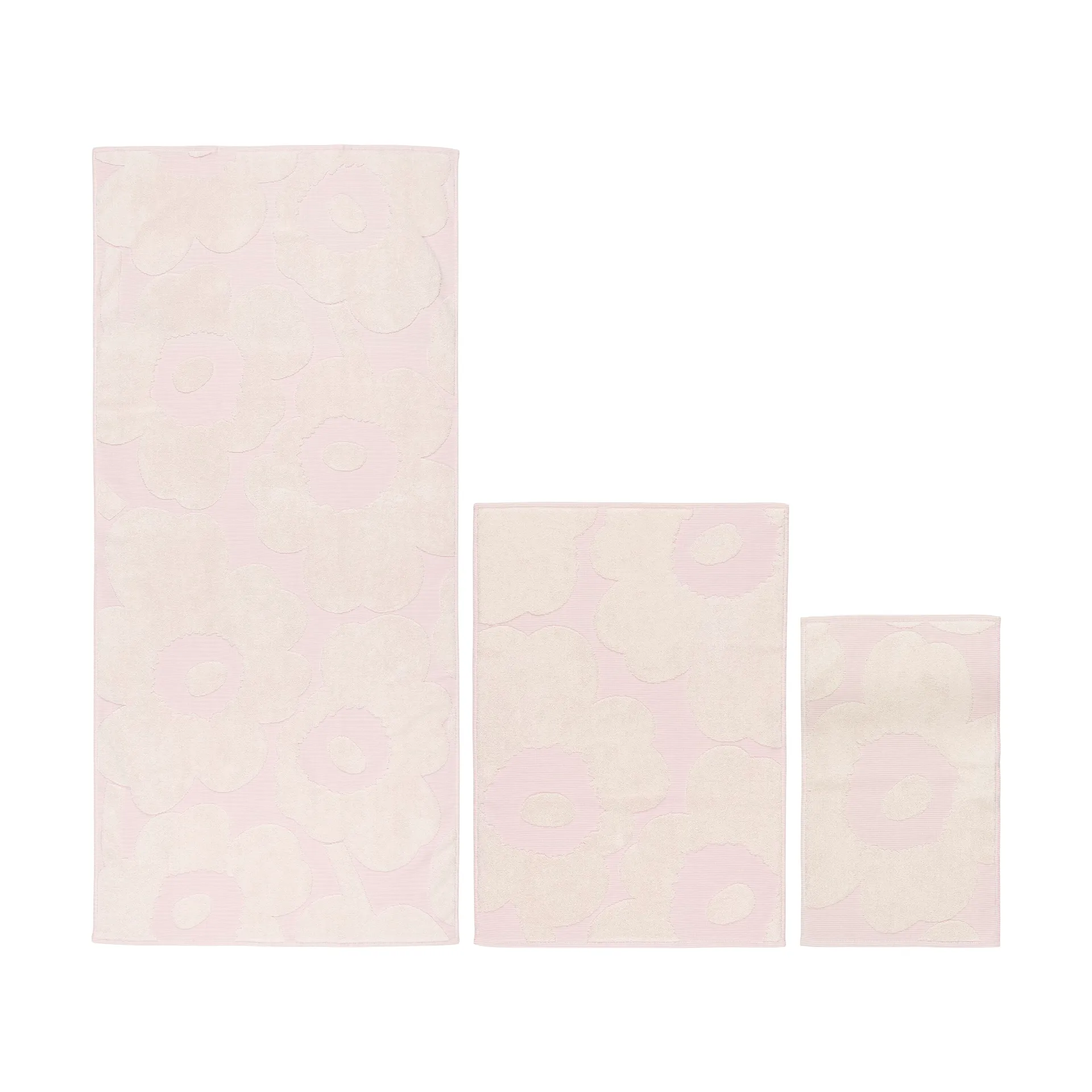 Unikko handdoekenset 3-delig, White-light pink Marimekko