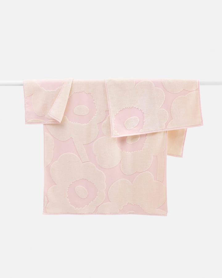 Unikko handdoekenset 3-delig, White-light pink Marimekko