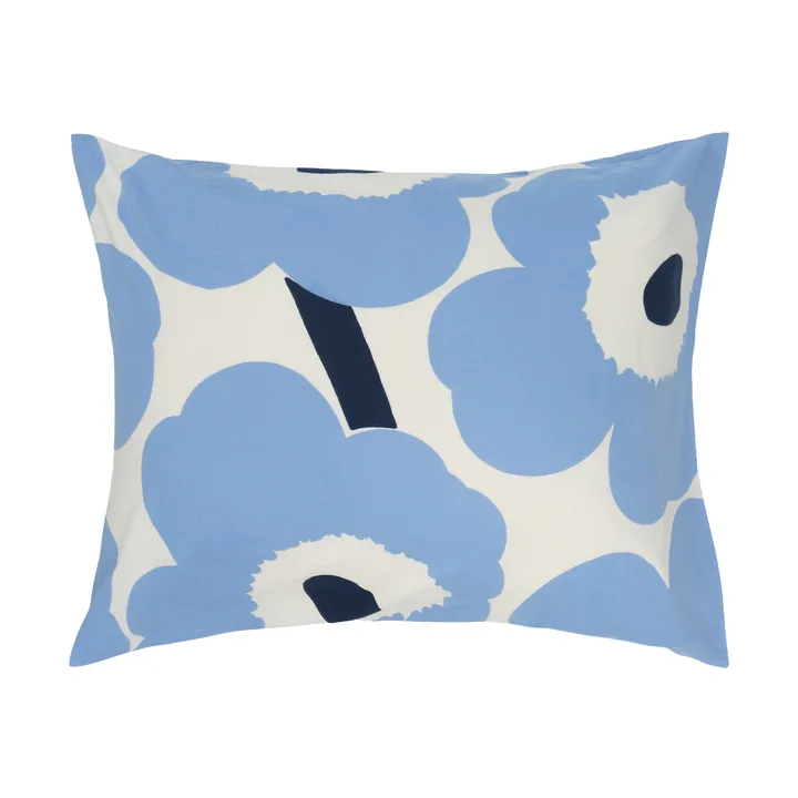Unikko jersey kussensloop - Gebroken wit, lichtblauw, navy, 50x60 cm - Marimekko