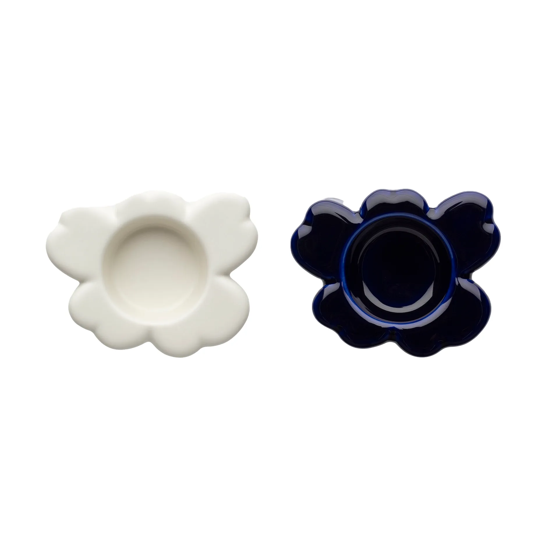 Unikko kaarsenhouder 3x10 cm 2 stuks, Cobalt-white Marimekko