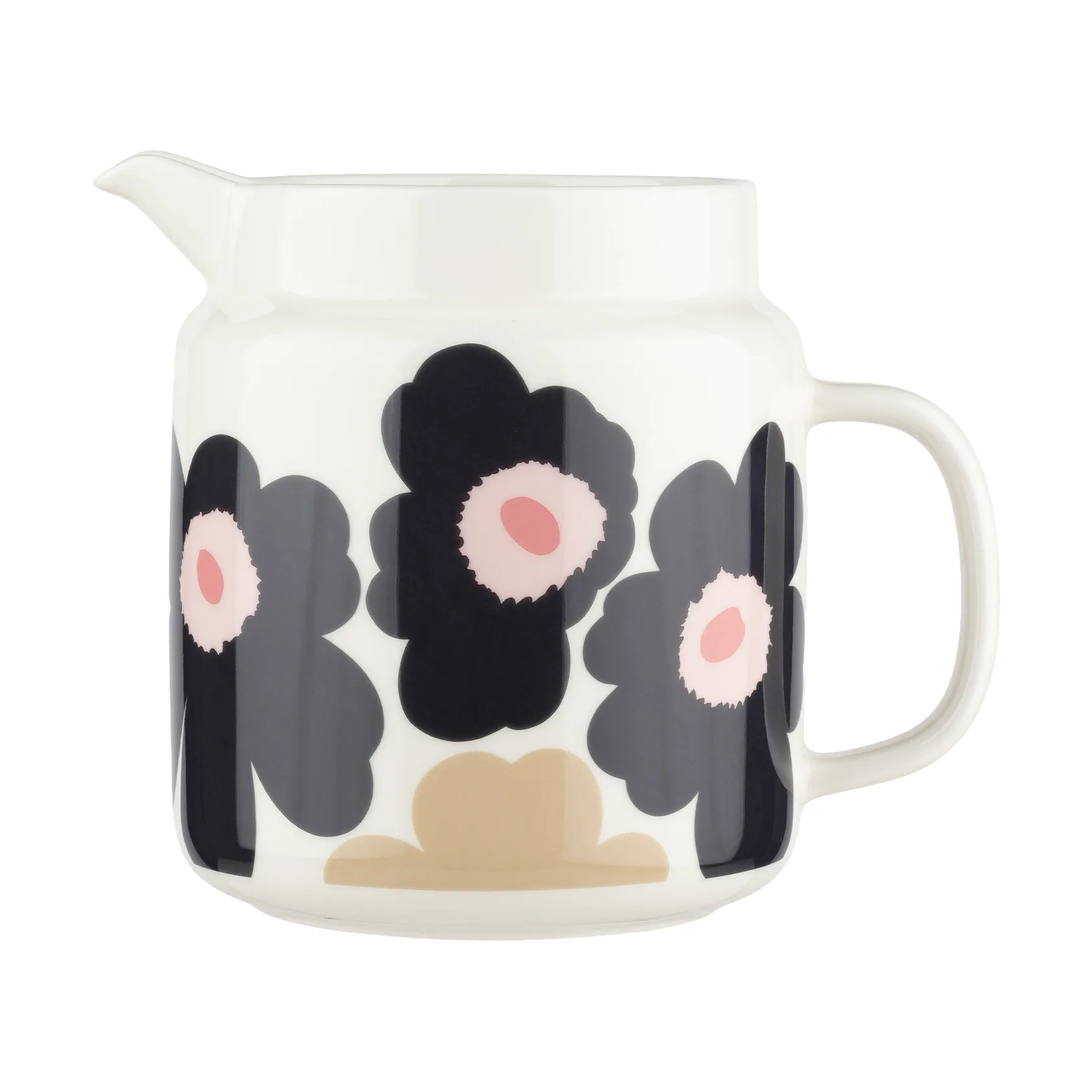 Unikko kan 1,25 L, Off white-charcoal-sand-pink Marimekko