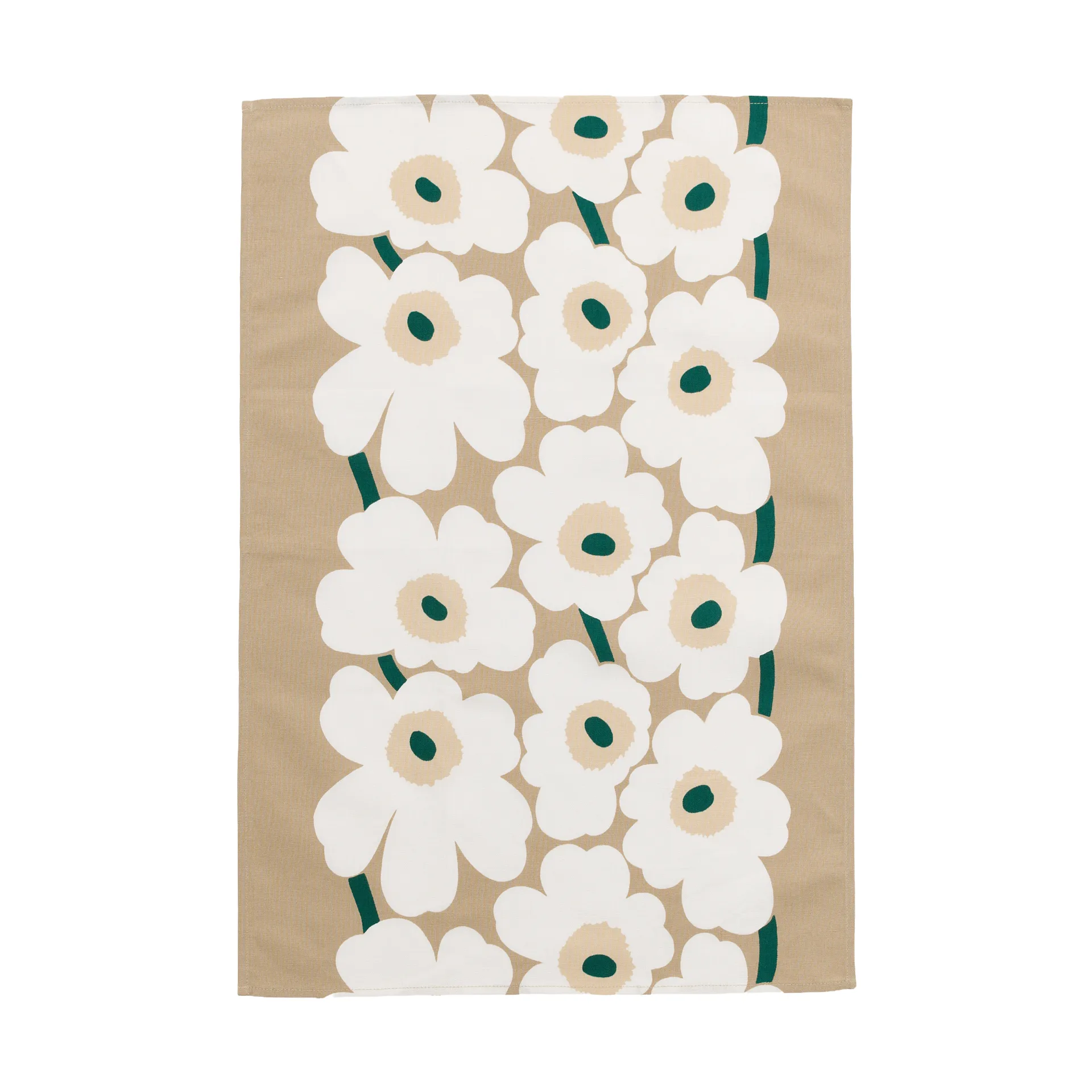 Unikko keukendoek 47x70 cm, Sand-white-hay-emerald Marimekko