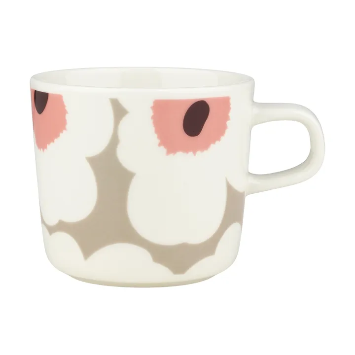 Unikko koffiemok 20 cl - White-clay-powder-dark wine - Marimekko